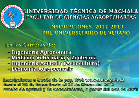 FACULTAD DE CIENCIAS AGROPECUARIAS ABRE INSCRIPCIONES AL PREUNIVERSITARIO DE VERANO